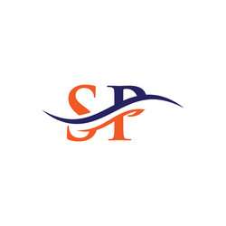 initial sp letter linked logo template swoosh vector 36480369